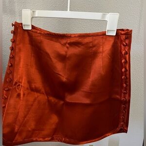 Zara Orange Satin Effect mini skirt